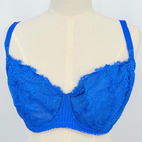 Dobreva Underwire‎ Blue Lace Bra Size 36F - Picture 1 of 8